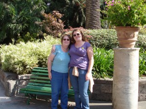 Me and Mom in the garden of Grand Hotel Vittoria in Sorrento