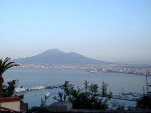 Mount Vesuvius behind Gulf of Naples